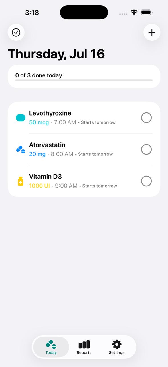 MediPip Home Screen